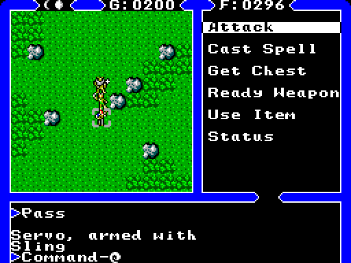Ultima IV: Quest of the Avatar Sega Master System Screenshot: I'm under attack!