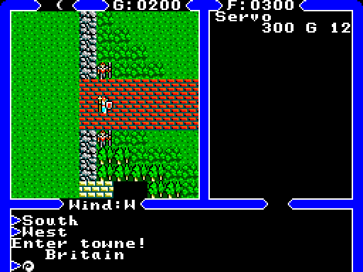Ultima IV: Quest of the Avatar Sega Master System Screenshot: Entering a town...