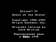 Ultima IV: Quest of the Avatar for Sega Master System - Copyright screen.