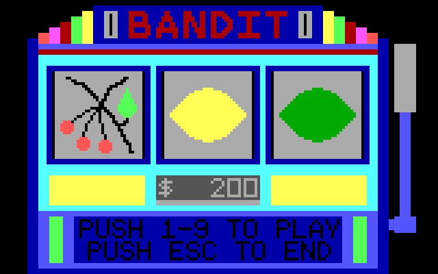 Bandit IBM PC/Compatibles Screenshot: Didn't win this time...
