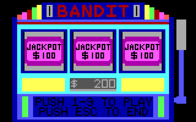 Bandit IBM PC/Compatibles Screenshot: Game start.