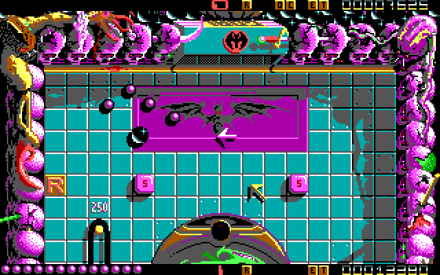 Ballistix IBM PC/Compatibles Screenshot: Attempting to guard the goal...
