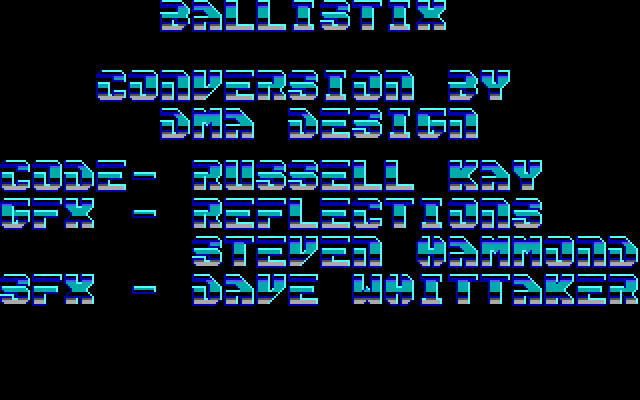 Ballistix IBM PC/Compatibles Screenshot: Credits screen 2.