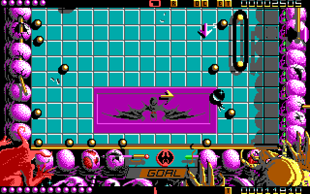 Ballistix IBM PC/Compatibles Screenshot: So far the bottom player is ahead by 1...