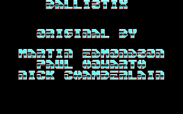 Ballistix IBM PC/Compatibles Screenshot: Credits screen 1.