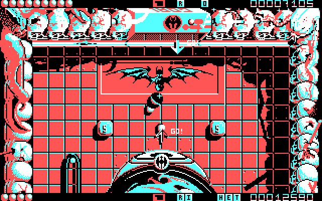 Ballistix IBM PC/Compatibles Screenshot: So far the score is tied this round...