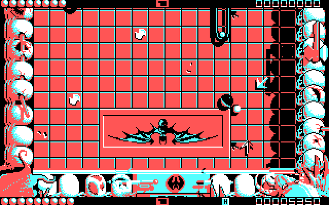 Ballistix IBM PC/Compatibles Screenshot: Attempting to score at the bottom of the playfield.