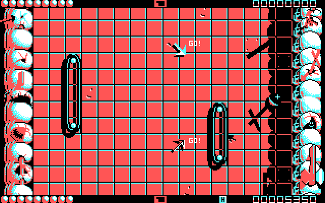 Ballistix IBM PC/Compatibles Screenshot: On the next round there are additional obstacles.