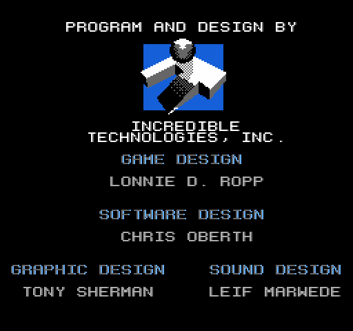 American Gladiators NES / Famicom Screenshot: Credits screen 1.