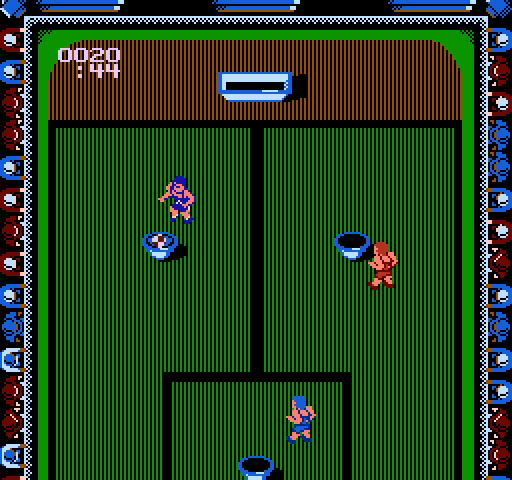 American Gladiators NES / Famicom Screenshot: Stuffed a ball into one of the holes...