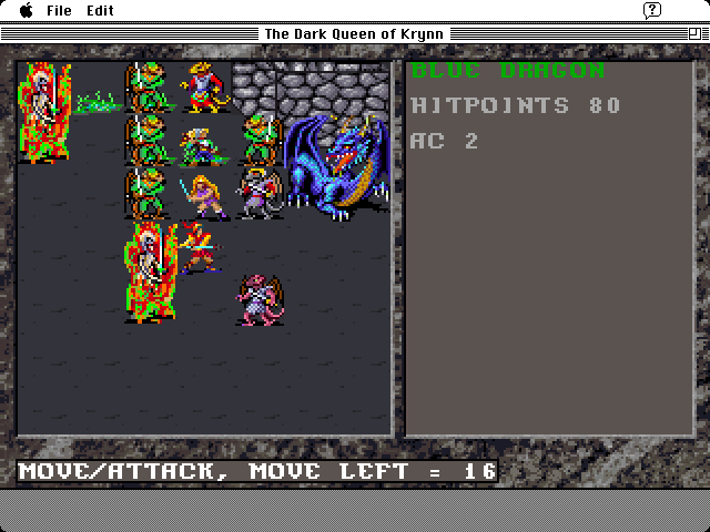 Dark Queen of Krynn, The Macintosh Screenshot: Game demo; battle!