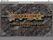 Dark Queen of Krynn, The for Macintosh - DragonLance title screen.