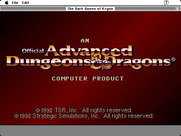 Dark Queen of Krynn, The for Macintosh - Official Advanced Dungeons & Dragons logo screen.