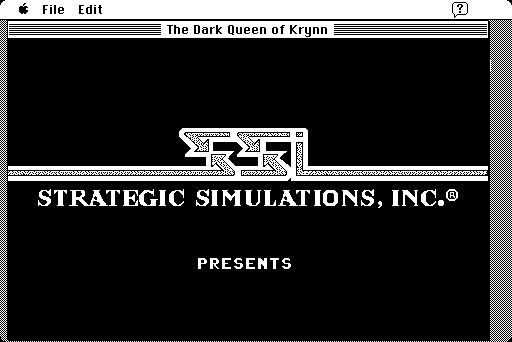 Dark Queen of Krynn, The Macintosh Screenshot: SSI logo.