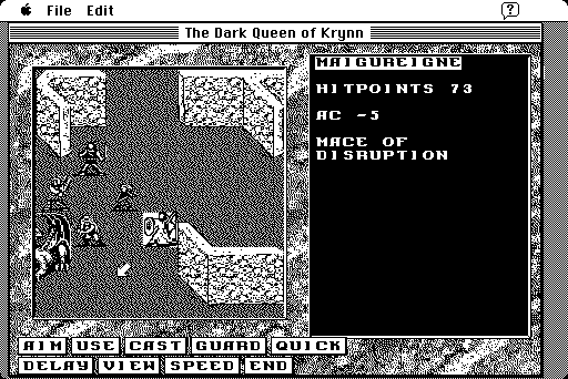 Dark Queen of Krynn, The Macintosh Screenshot: Battle start.