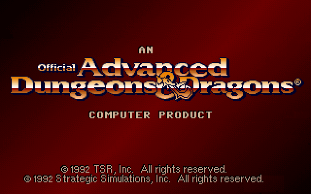 Dark Queen of Krynn, The IBM PC/Compatibles Screenshot: Advanced Dungeons and Dragons title screen.