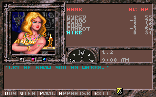 Dark Queen of Krynn, The IBM PC/Compatibles Screenshot: Need to buy anything?