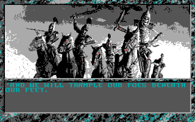 Dark Queen of Krynn, The IBM PC/Compatibles Screenshot: Demo: a deadly army is being assembled!