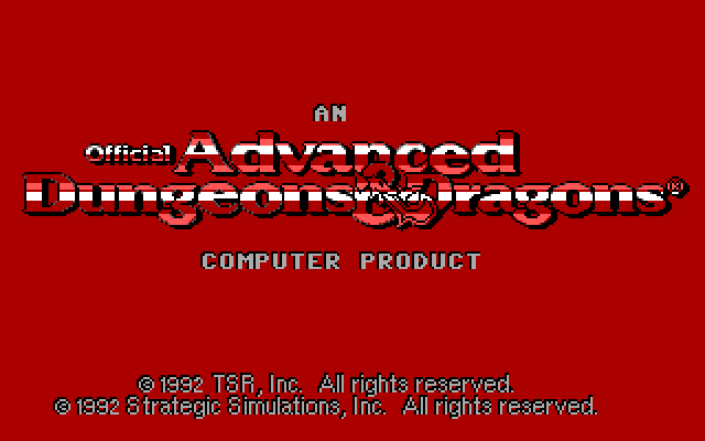Dark Queen of Krynn, The IBM PC/Compatibles Screenshot: Advanced Dungeons & Dragons logo.