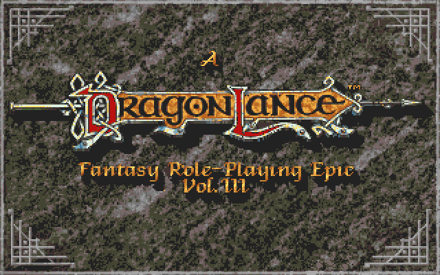 Dark Queen of Krynn, The Amiga Screenshot: DragonLance title screen.