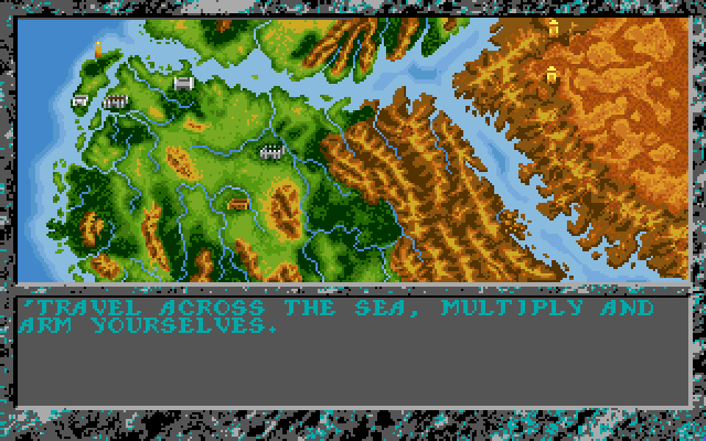 Dark Queen of Krynn, The Amiga Screenshot: Demo: a map of the lands...