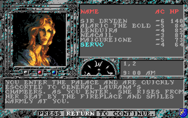 Dark Queen of Krynn, The Amiga Screenshot: Visiting the palace...