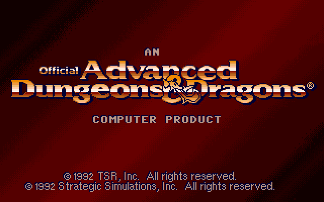 Dark Queen of Krynn, The Amiga Screenshot: Advanced Dungeons & Dragons logo.