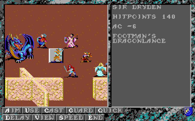 Dark Queen of Krynn, The Amiga Screenshot: Battle screen.