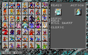 Dark Queen of Krynn, The for Amiga - Selecting an avatar for your character.