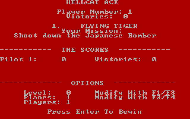 Hellcat Ace IBM PC/Compatibles Screenshot: Mission briefing.