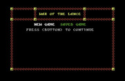 War of the Lance for Commodore 64 - Start a new game?