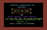 War of the Lance for Commodore 64 - Title screen.