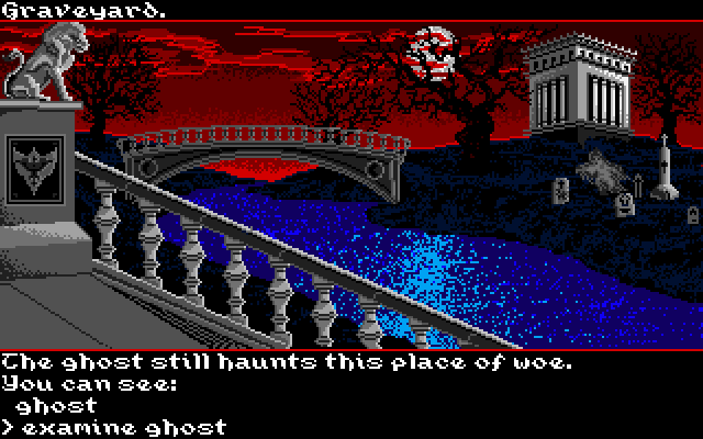 Transylvania III: Vanquish the Night IBM PC/Compatibles Screenshot: A ghostly character appears.