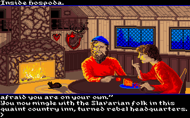 Transylvania III: Vanquish the Night IBM PC/Compatibles Screenshot: Hanging out at the inn...