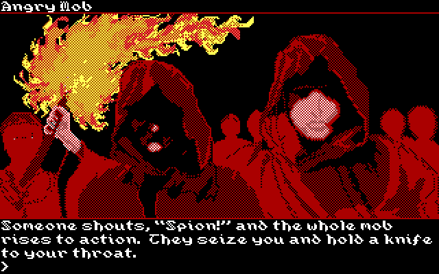 Transylvania III: Vanquish the Night IBM PC/Compatibles Screenshot: These people don't look too friendly!