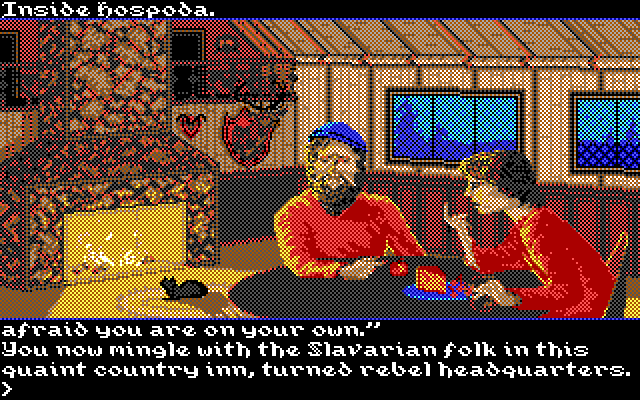 Transylvania III: Vanquish the Night IBM PC/Compatibles Screenshot: Hanging out at the inn.