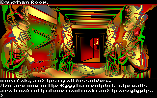 Transylvania III: Vanquish the Night IBM PC/Compatibles Screenshot: Entering the Egyptian exhibit.