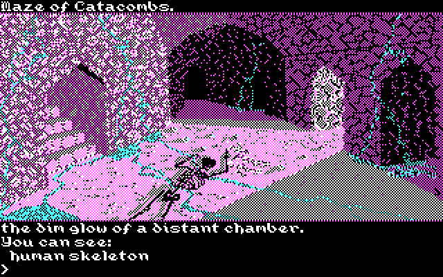 Transylvania III: Vanquish the Night IBM PC/Compatibles Screenshot: A skeleton? This place may not be safe!