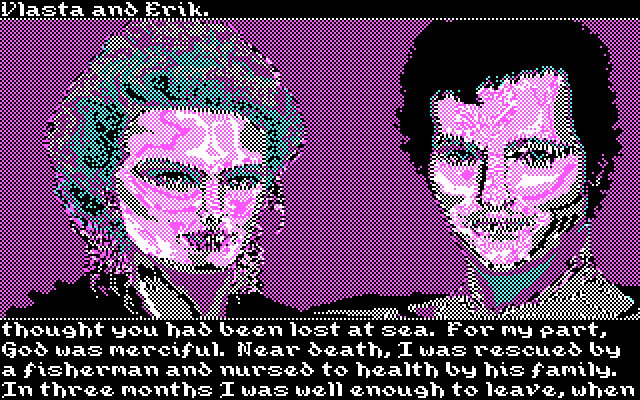 Transylvania III: Vanquish the Night IBM PC/Compatibles Screenshot: Talking to Vlasta and Erik.