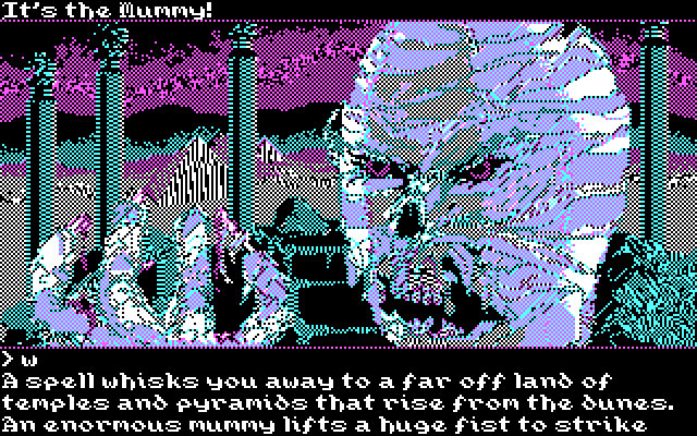 Transylvania III: Vanquish the Night IBM PC/Compatibles Screenshot: Be careful, it's a mummy!