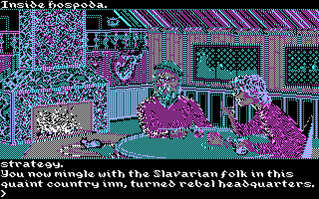 Transylvania III: Vanquish the Night IBM PC/Compatibles Screenshot: Hanging out at the inn...