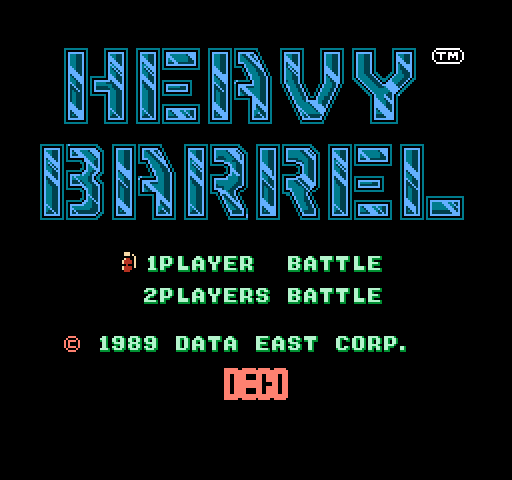 Heavy Barrel NES / Famicom Screenshot: Title screen (Japanese version).