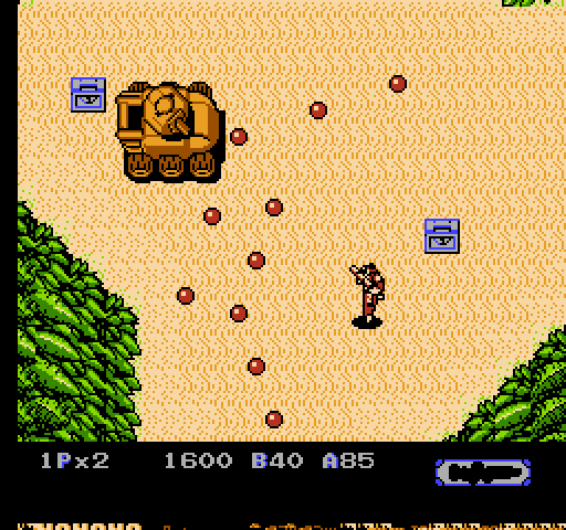 Heavy Barrel NES / Famicom Screenshot: Watch out for tanks.
