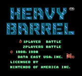 Heavy Barrel for NES / Famicom - Title screen (U.S. version)