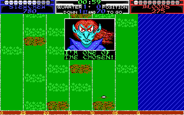 Grave Yardage IBM PC/Compatibles Screenshot: One of the players after scoring.