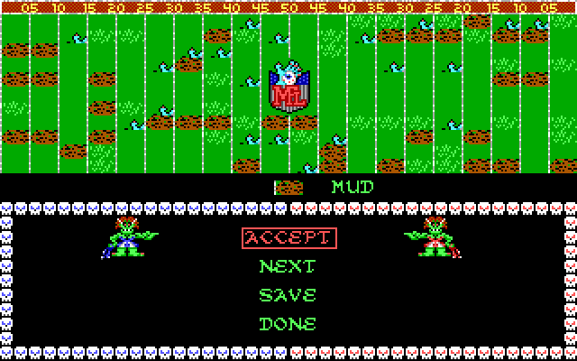Grave Yardage IBM PC/Compatibles Screenshot: Build your own field!