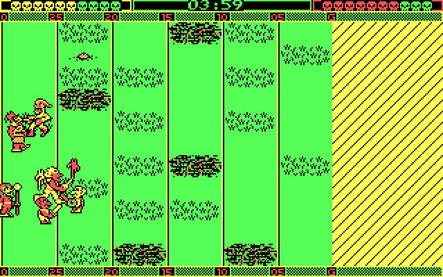 Grave Yardage IBM PC/Compatibles Screenshot: Caught the punt, now running...