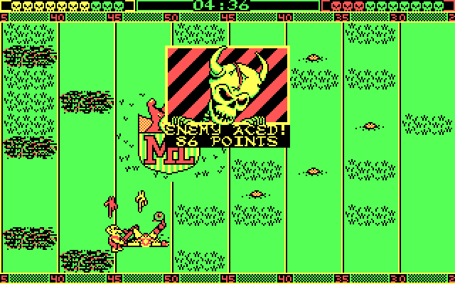 Grave Yardage IBM PC/Compatibles Screenshot: Enemy aced! 86 points...