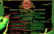 Grave Yardage for IBM PC/Compatibles - The main menu.