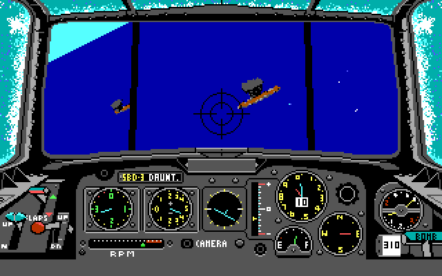 Battlehawks 1942 IBM PC/Compatibles Screenshot: Some ships ahead...